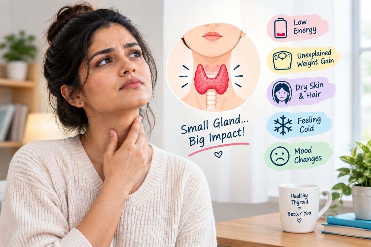 Woman discussing thyroid health and weight gain with a dietician.