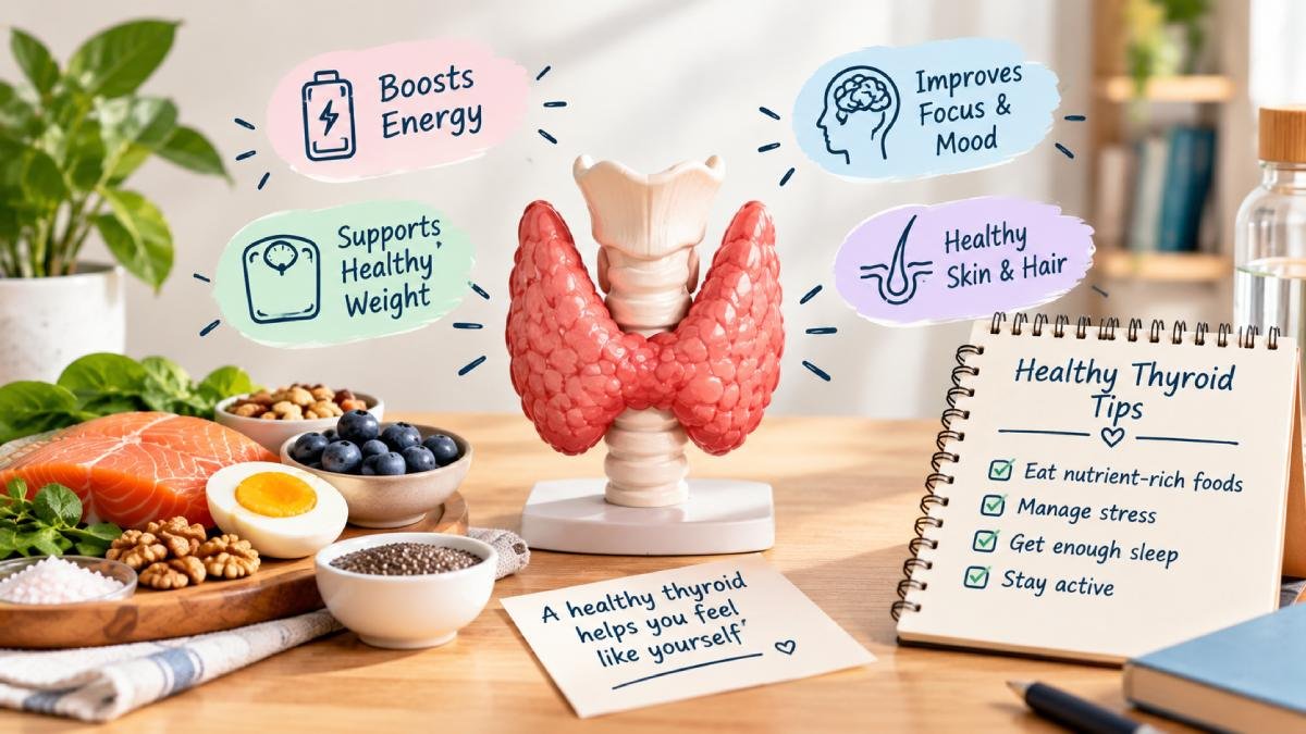 Balanced nutrition and exercise for healthy weight management with hypothyroidism.